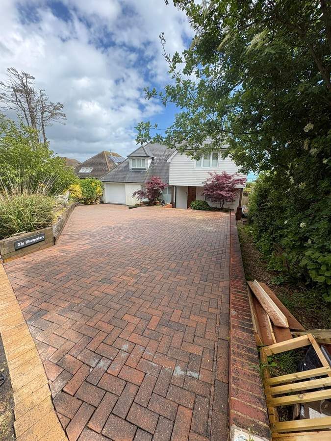 Block paving driveway after cleaning
