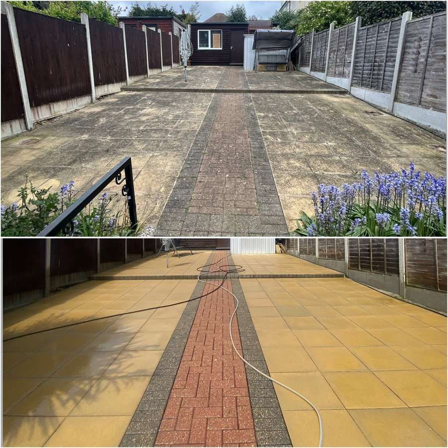 Driveway before and after